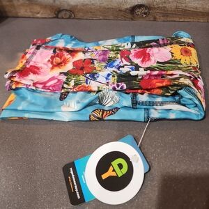 Floral Print Leggings - Blue